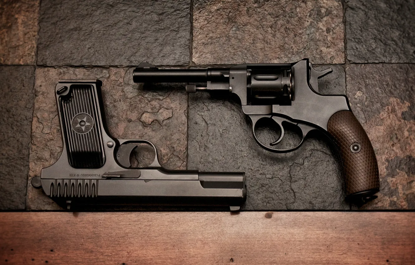 Фото обои пистолет, оружие, револьвер, наган