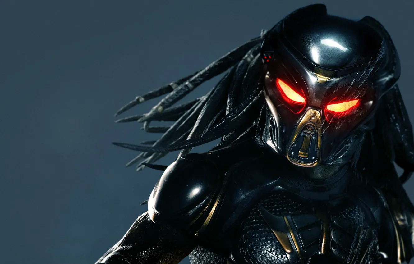 Фото обои глаза, фильм, волосы, хищник, маска, The Predator