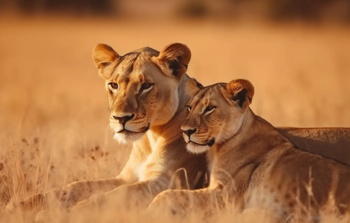 Фото обои природа, лежит, львица, львёнок, цифровое искусство, ИИ-арт, Искусство искусственного интеллекта, НЕЙРОСЕТЬ