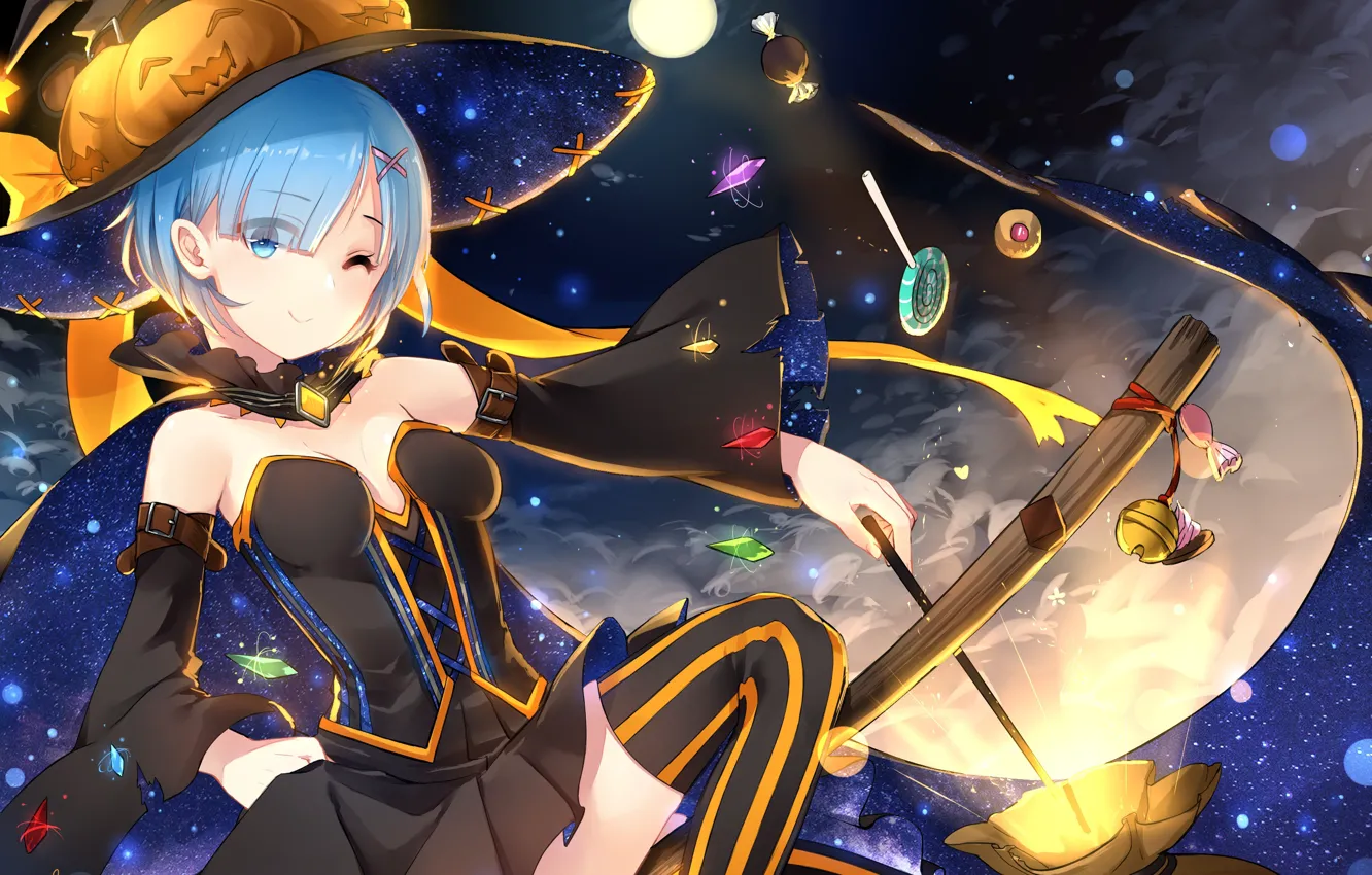 Фото обои арт, хеллоуин, rem, С нуля, Рем, Re:zero kara hajimeru isekai seikatsu