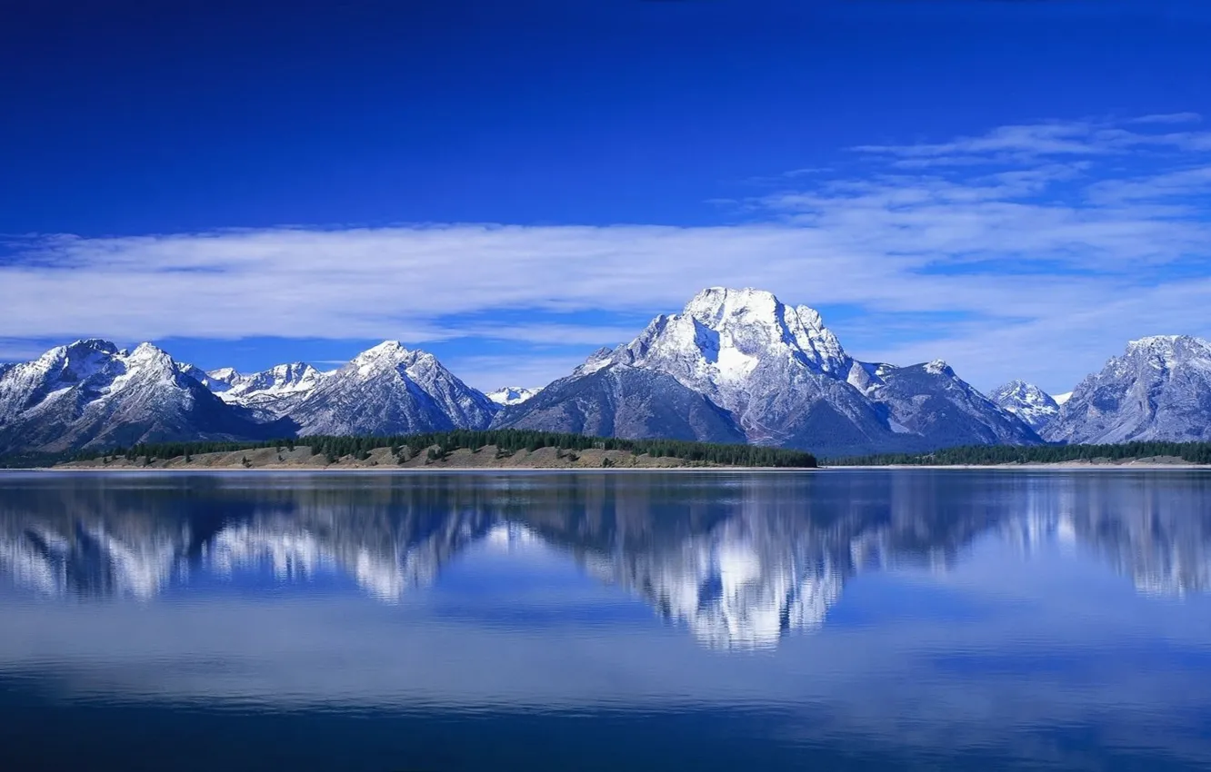 Фото обои Nature, Mountain, Lake, Blue landscape