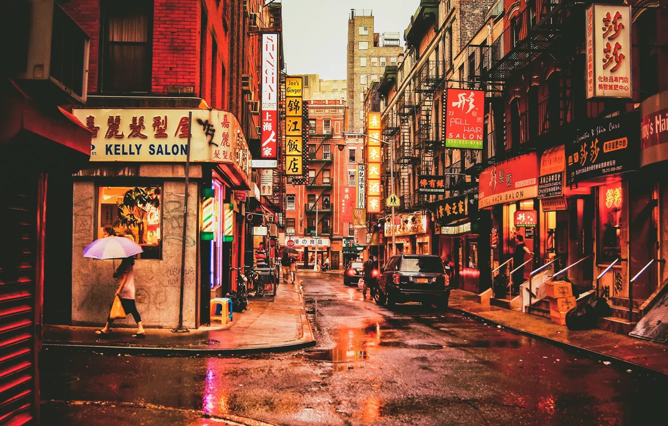 Фото обои Нью-Йорк, USA, США, New York, Chinatown, Чайна-таун