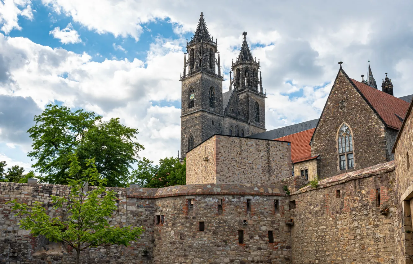 Фото обои cathedral, Germany, Magdeburg, Saxony Anhalt