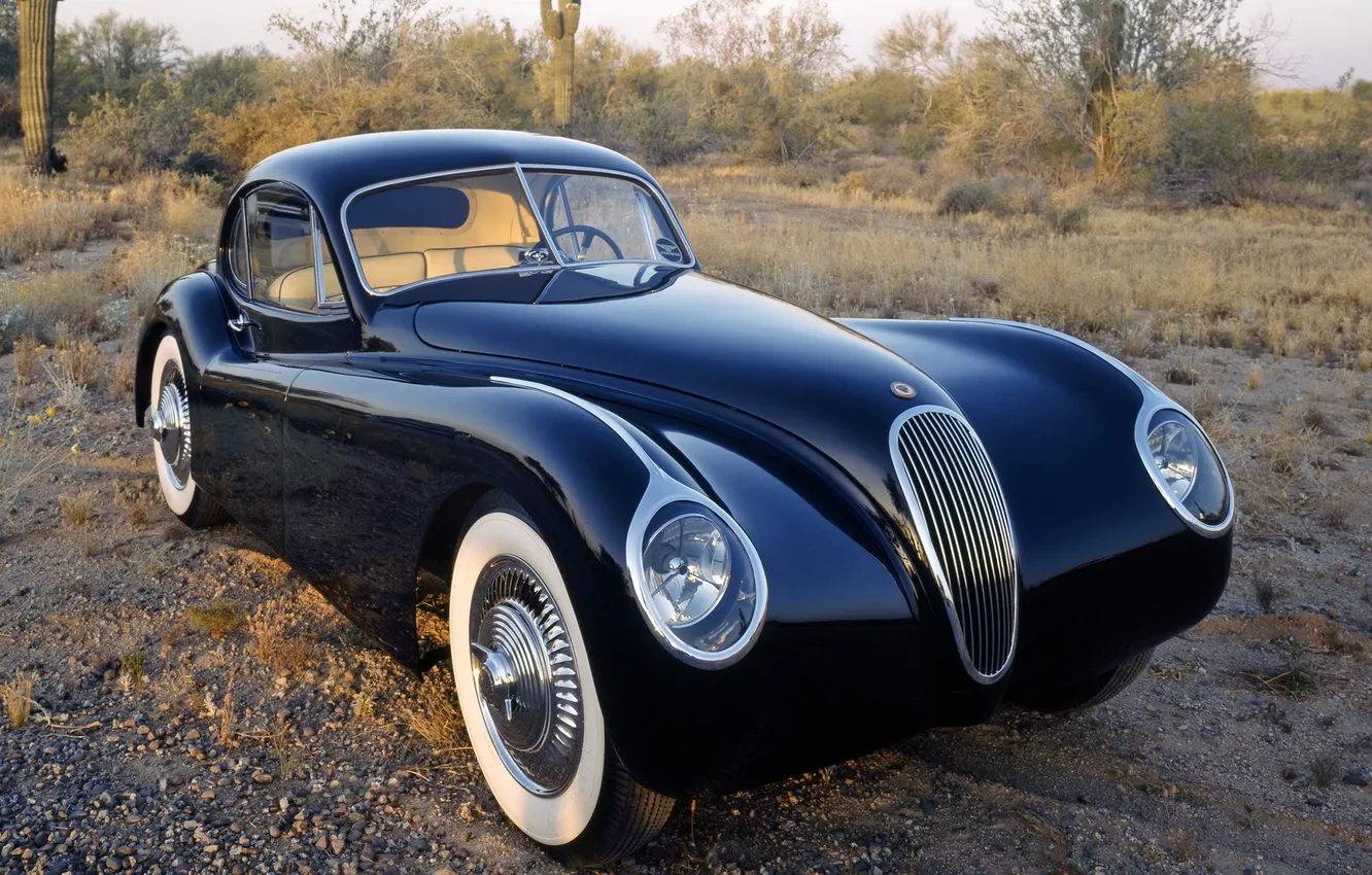 Фото обои отражение, фары, Jaguar, 1953, классика, Coupe, Fixed Head, Xk120m