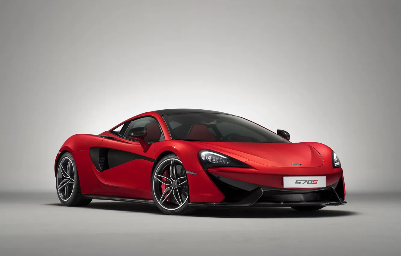 Фото обои car, McLaren, red, logo, supercar, Vermillion, 570s, McLaren 570s