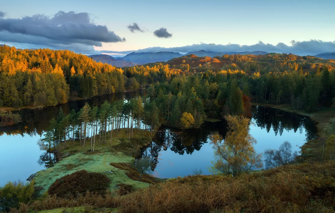 Фото обои United Kingdom, Lake District National Park, Tarn Hows