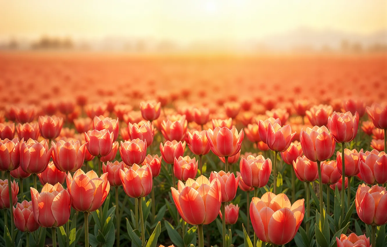 Фото обои цветы, весна, colorful, луг, тюльпаны, blossom, flowers, tulips
