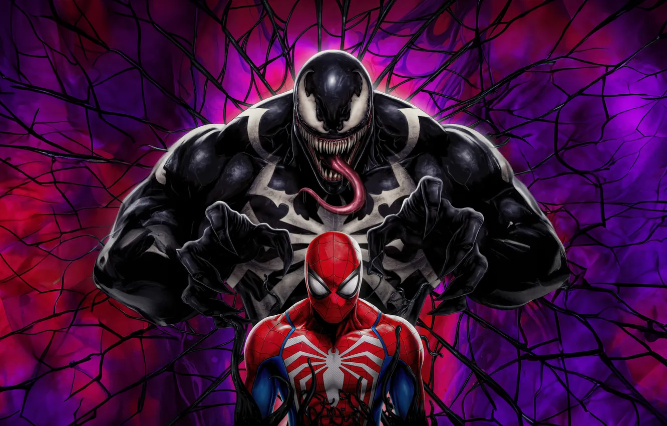 Фото обои venom, spiderman, resolute