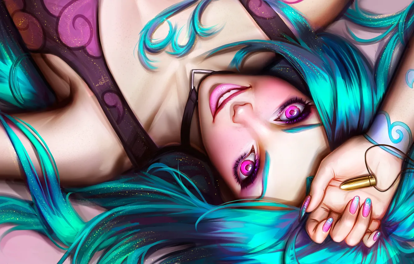 Фото обои Girl, Art, League of Legends, LoL, Fan Art, Jinx, Riot Games