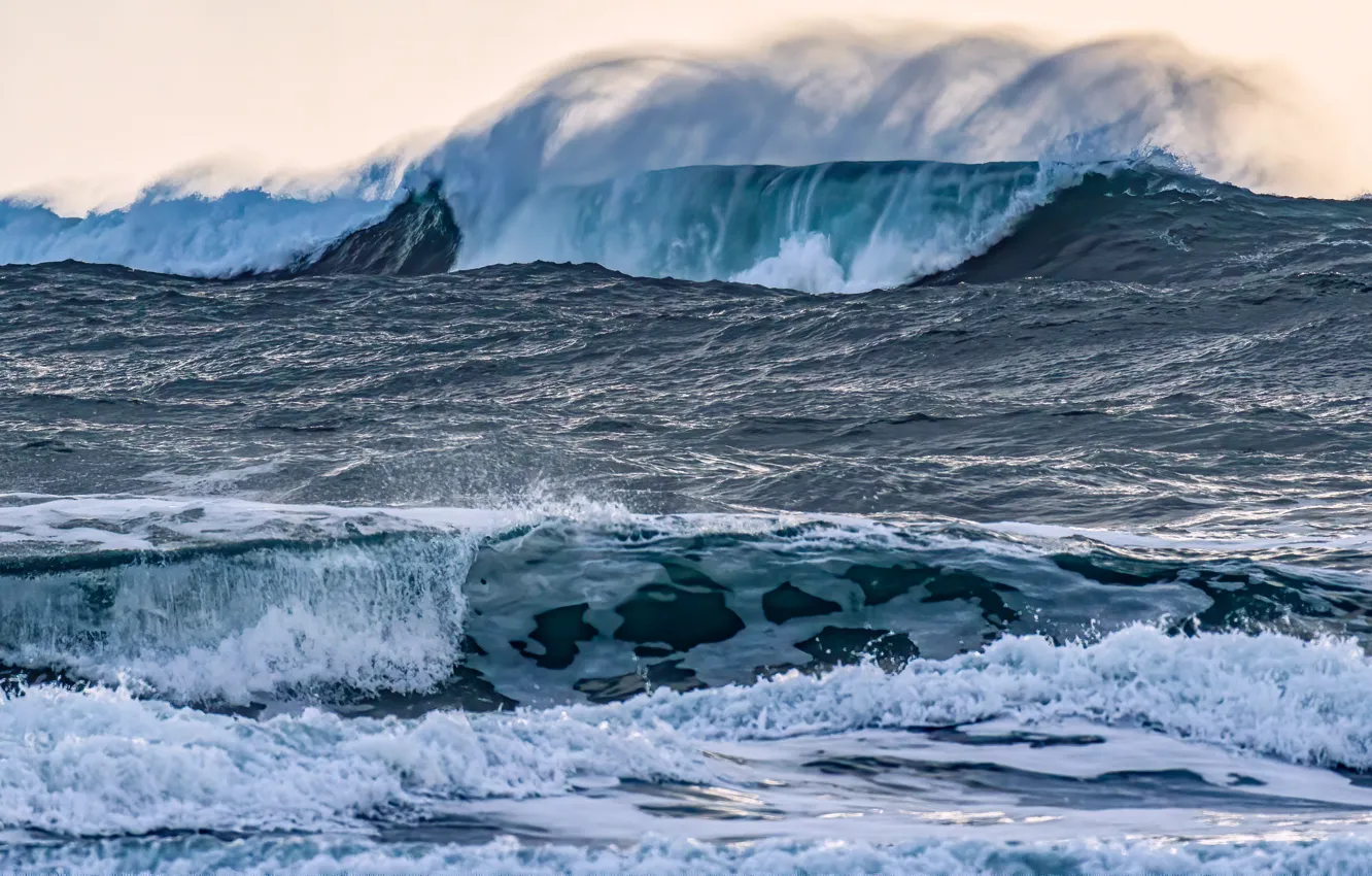 Фото обои волны, шторм, океан