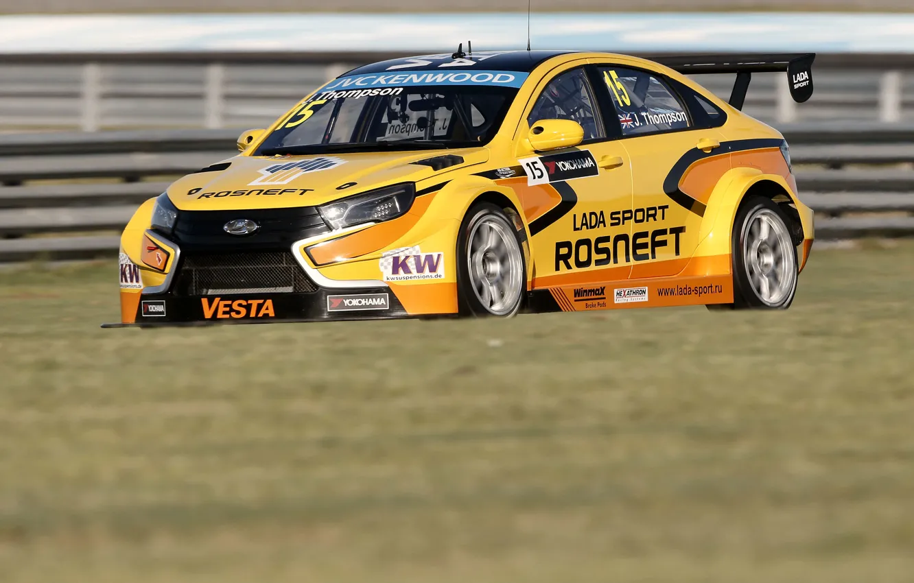 Фото обои Race, Lada, WTCC, Thompson, Vesta