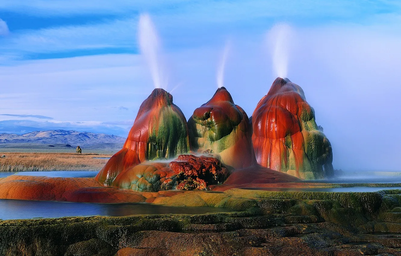 Фото обои Пустыня, сша, usa, nevada, гейзер, невада, Black Rock desert