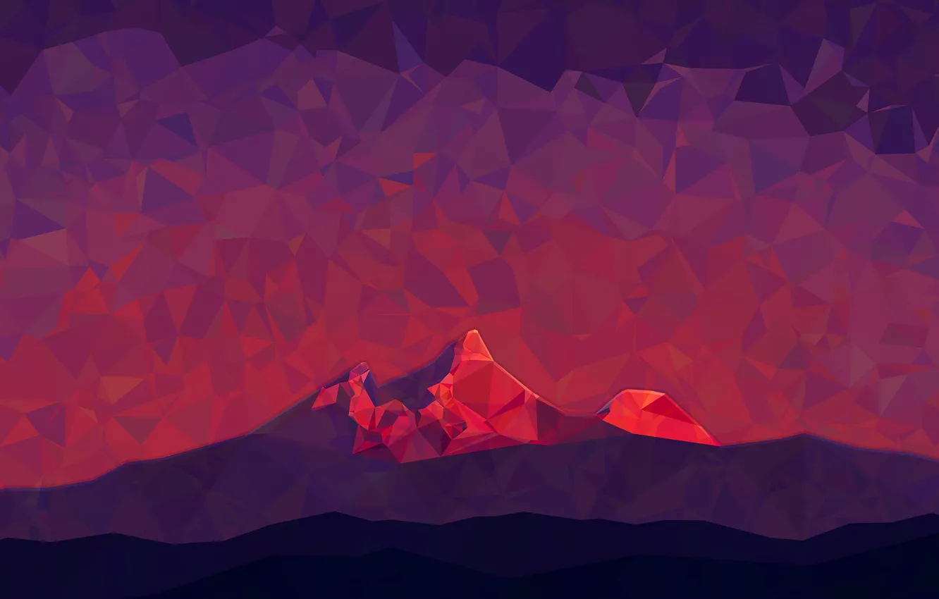 Фото обои горы, абстракция, грани, hq wallpaper