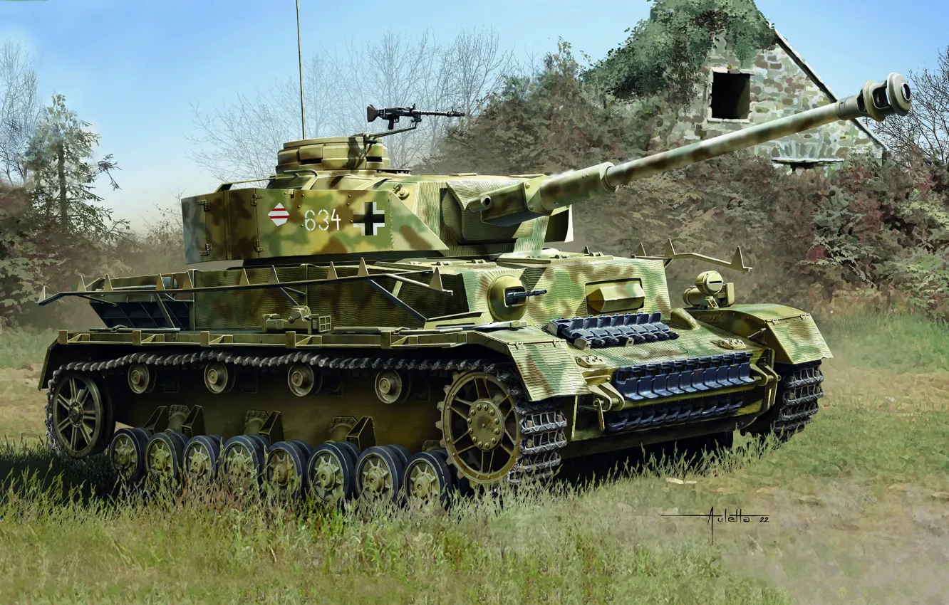 Фото обои Танк, Panzerwaffe, Pz. IV, Бронетехника, Panzer Lehr Division, Panzer IVAusf.H
