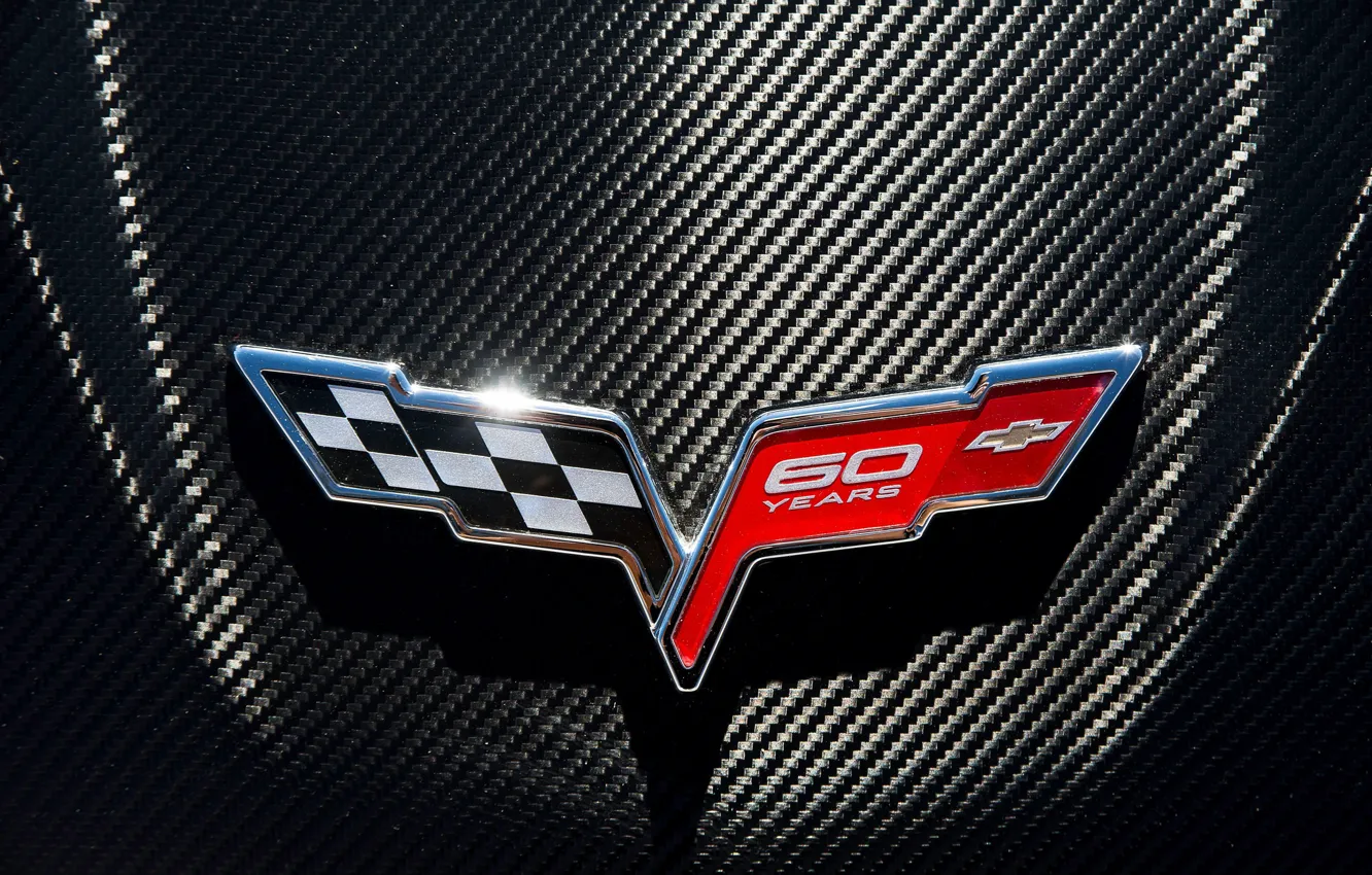 Фото обои логотип, эмблема, Chevrolet Corvette