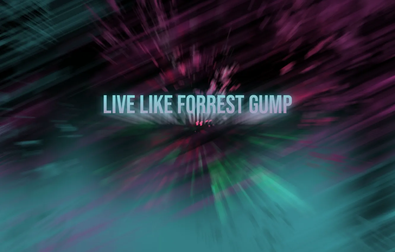 Фото обои blue, pink, Neon, live, motivation, Forrest Gump, Like