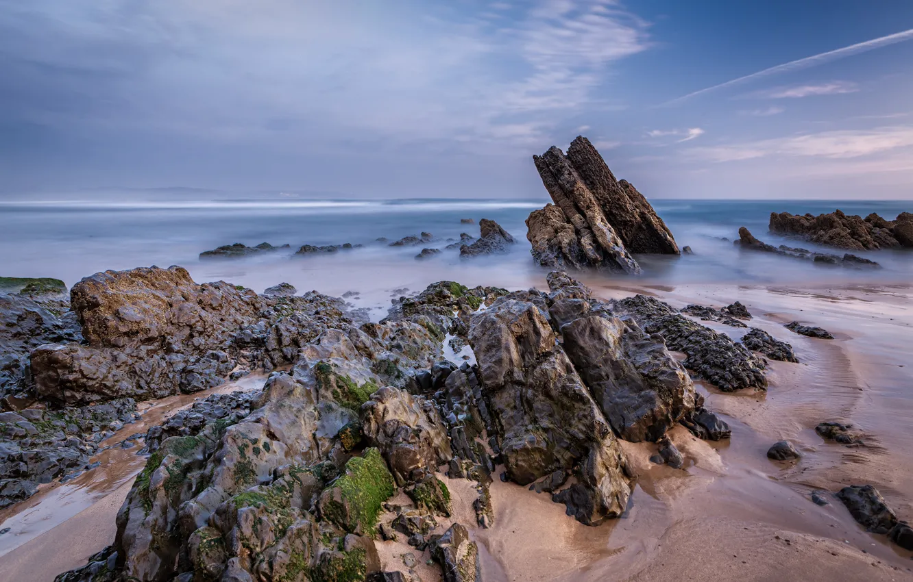 Фото обои скалы, побережье, Испания, Asturias, Астурия