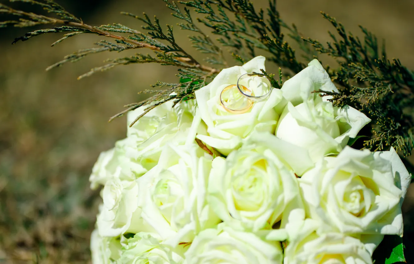 Фото обои букет невесты, кольца-кольца, свадьба-свадьба