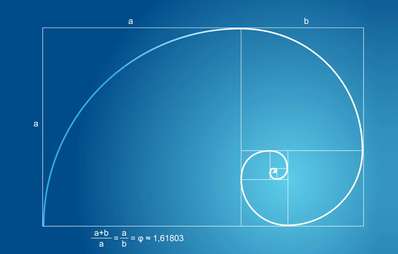 Фото обои geometry, maths, golden ratio, blue paper