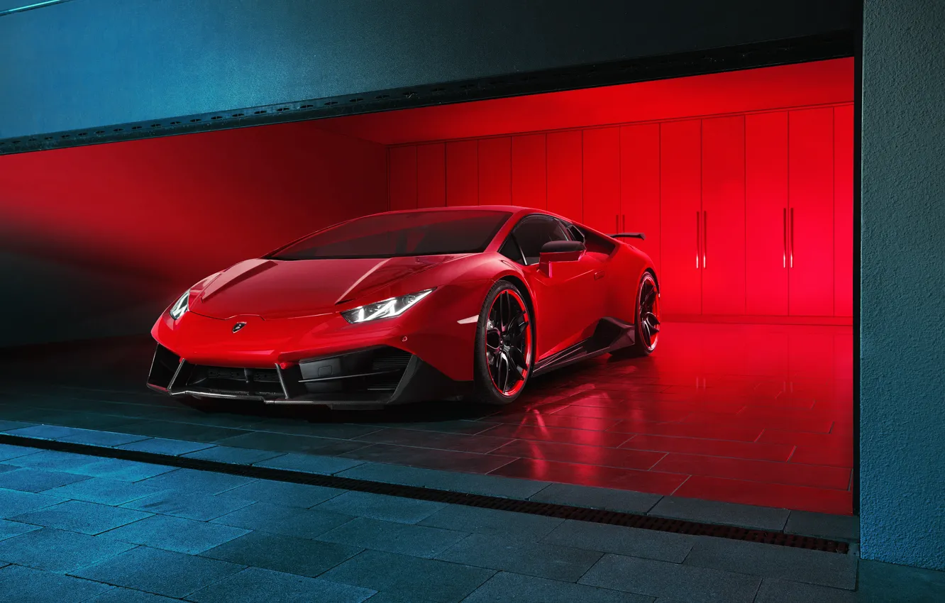 Фото обои Lamborghini, Red, Supercar, Novitec Torado, Huracan