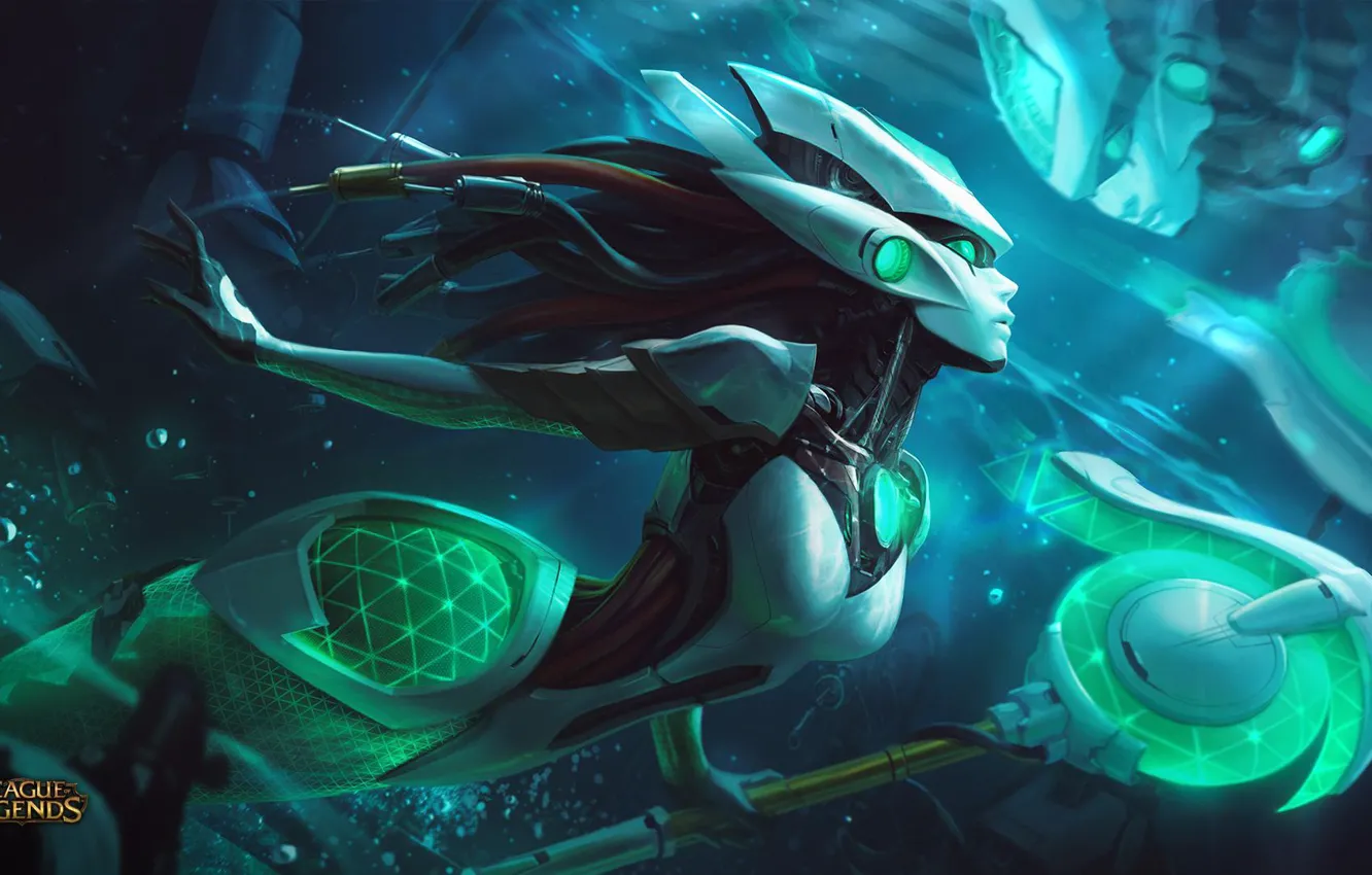 Фото обои League of Legends, девушка, отражение, существо