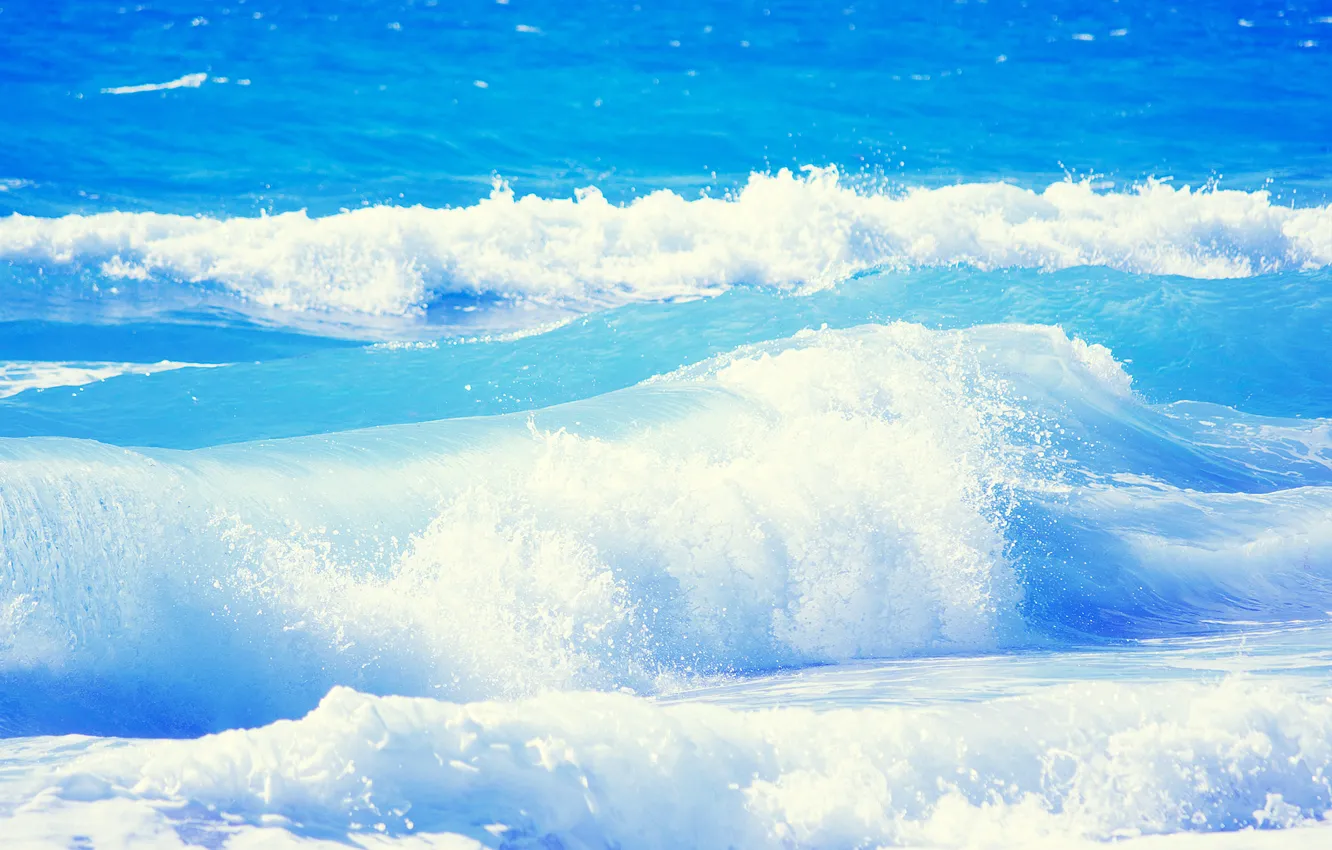 Фото обои море, волны, вода, свежесть, природа, океан, waves, fresh