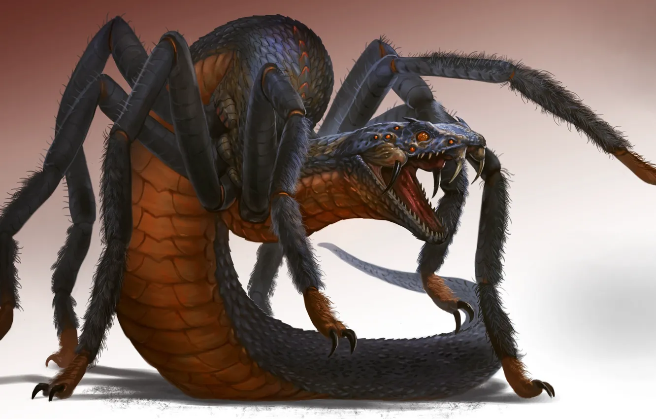 Фото обои змея, паук, существо