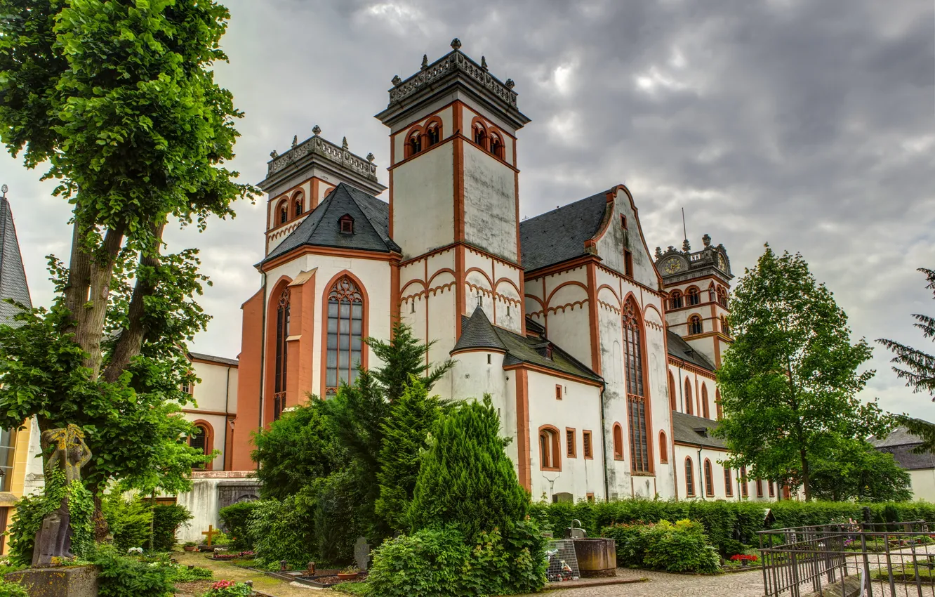 Фото обои город, фото, HDR, Германия, собор, храм, монастырь, Trier Sankt Mathias