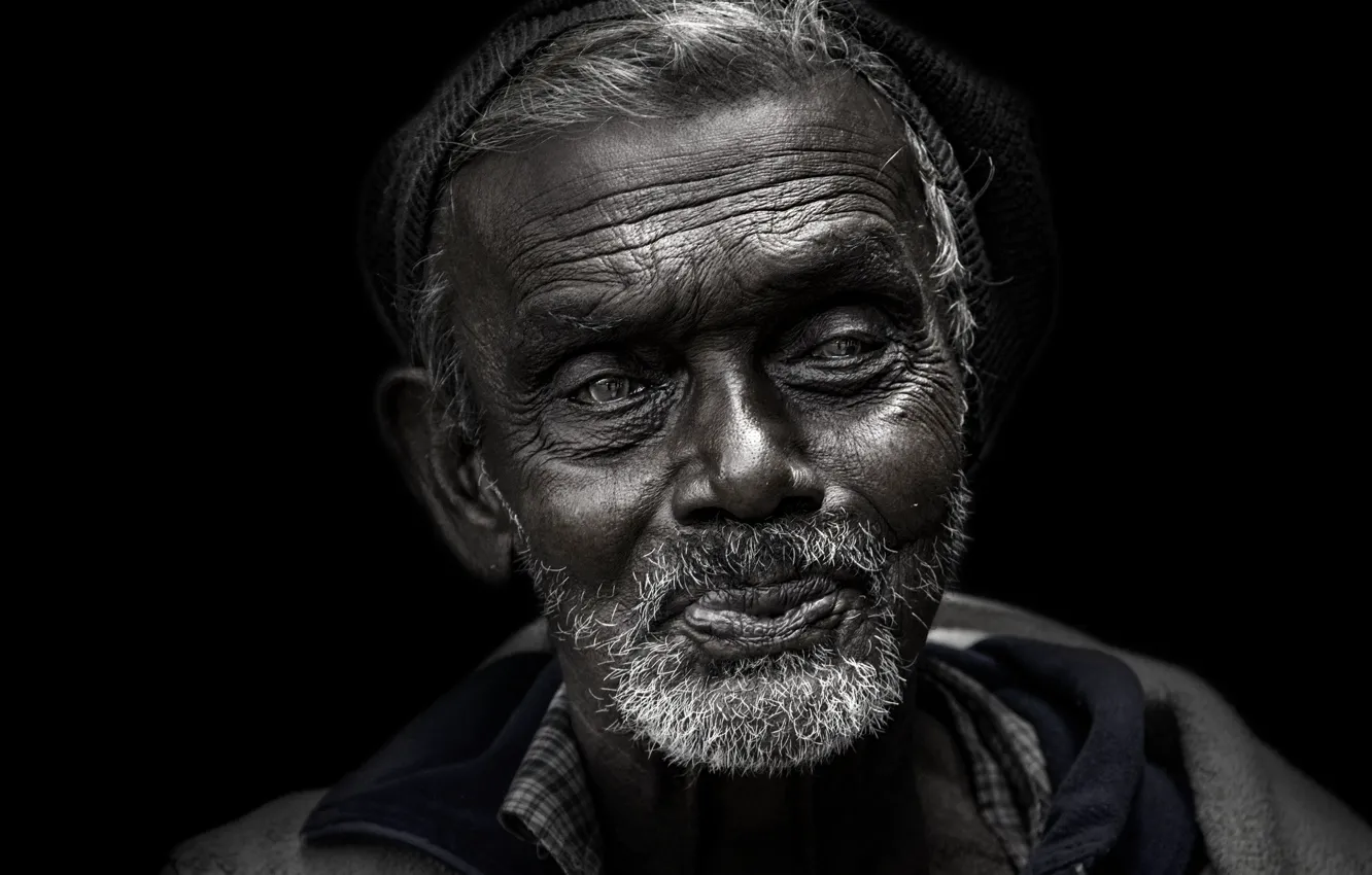 Фото обои happiness, bearded, blind man