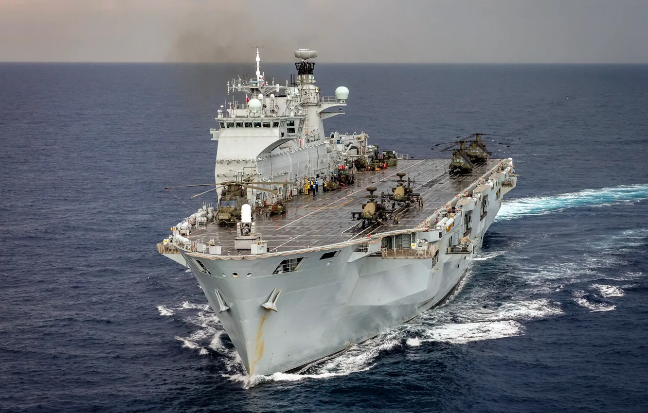 Фото обои оружие, армия, флот, Helicopter Carrier, HMS Ocean (L12)