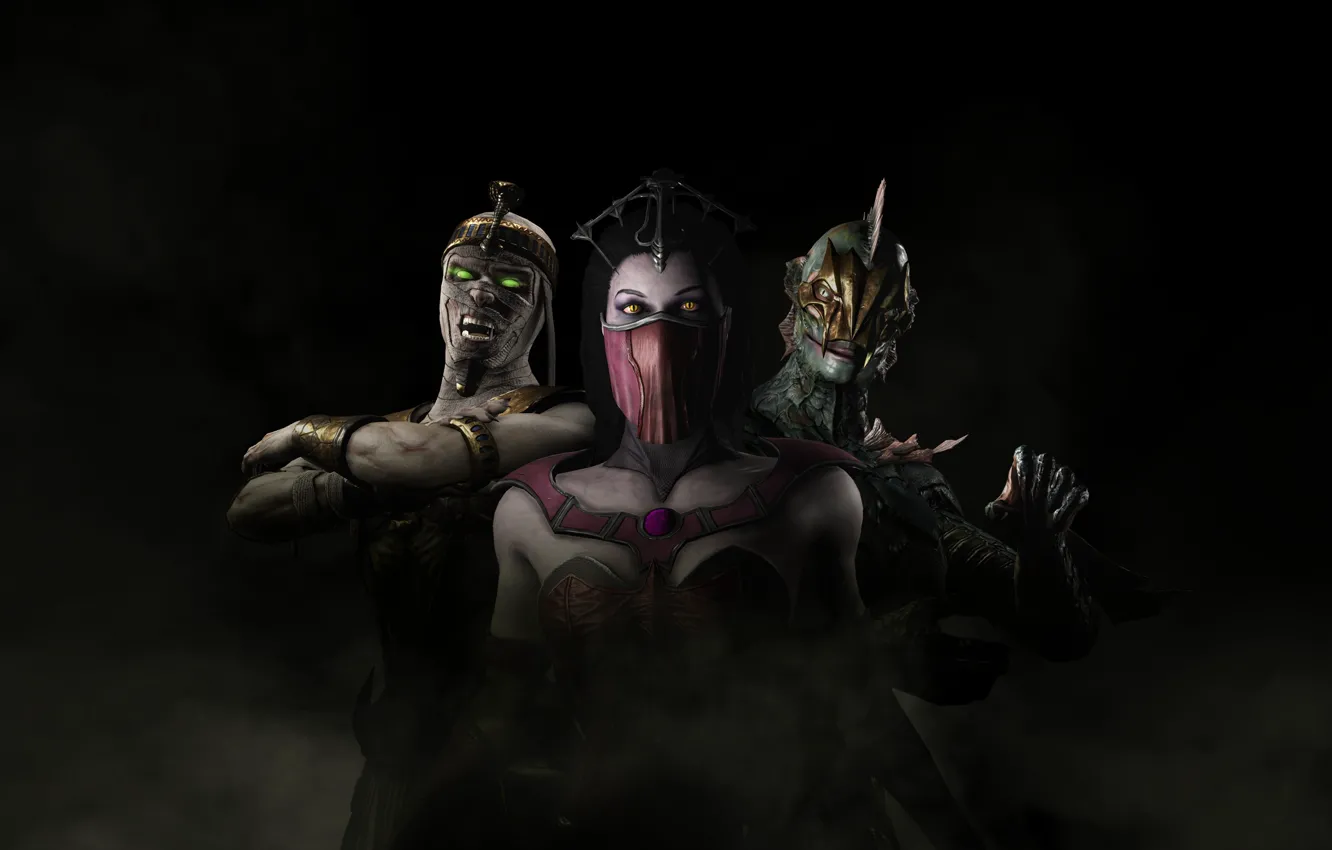 Фото обои глаза, маска, милена, mortal kombat x