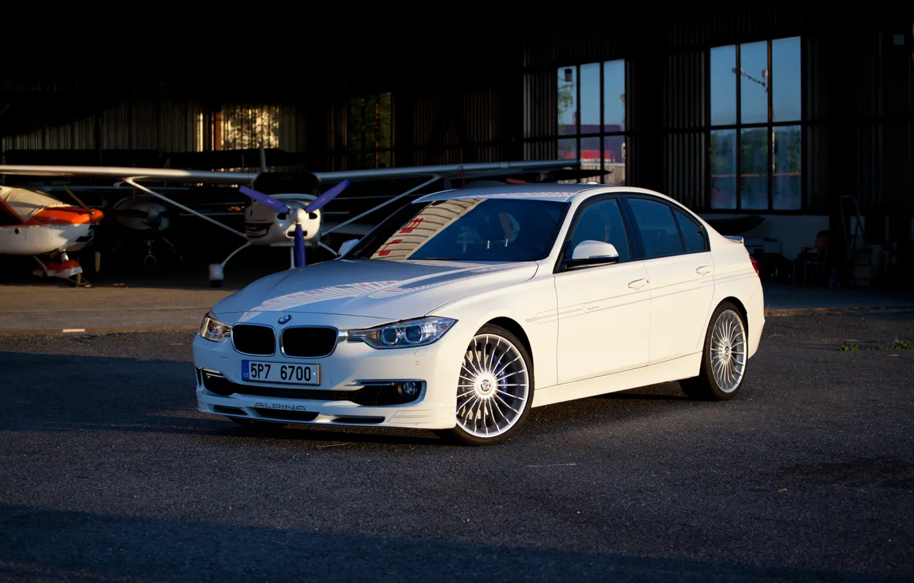 Фото обои BMW, White, F30, Biturbo, Alpina