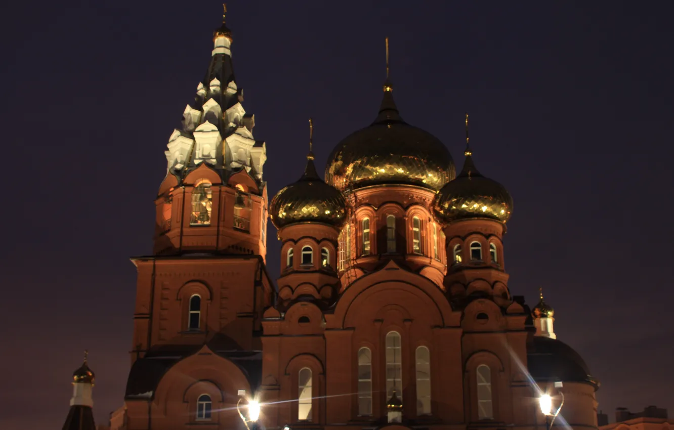 Фото обои небо, вечер, Россия, архитектура, сумерки, Stan, Самарская область, микрорайон Южный город