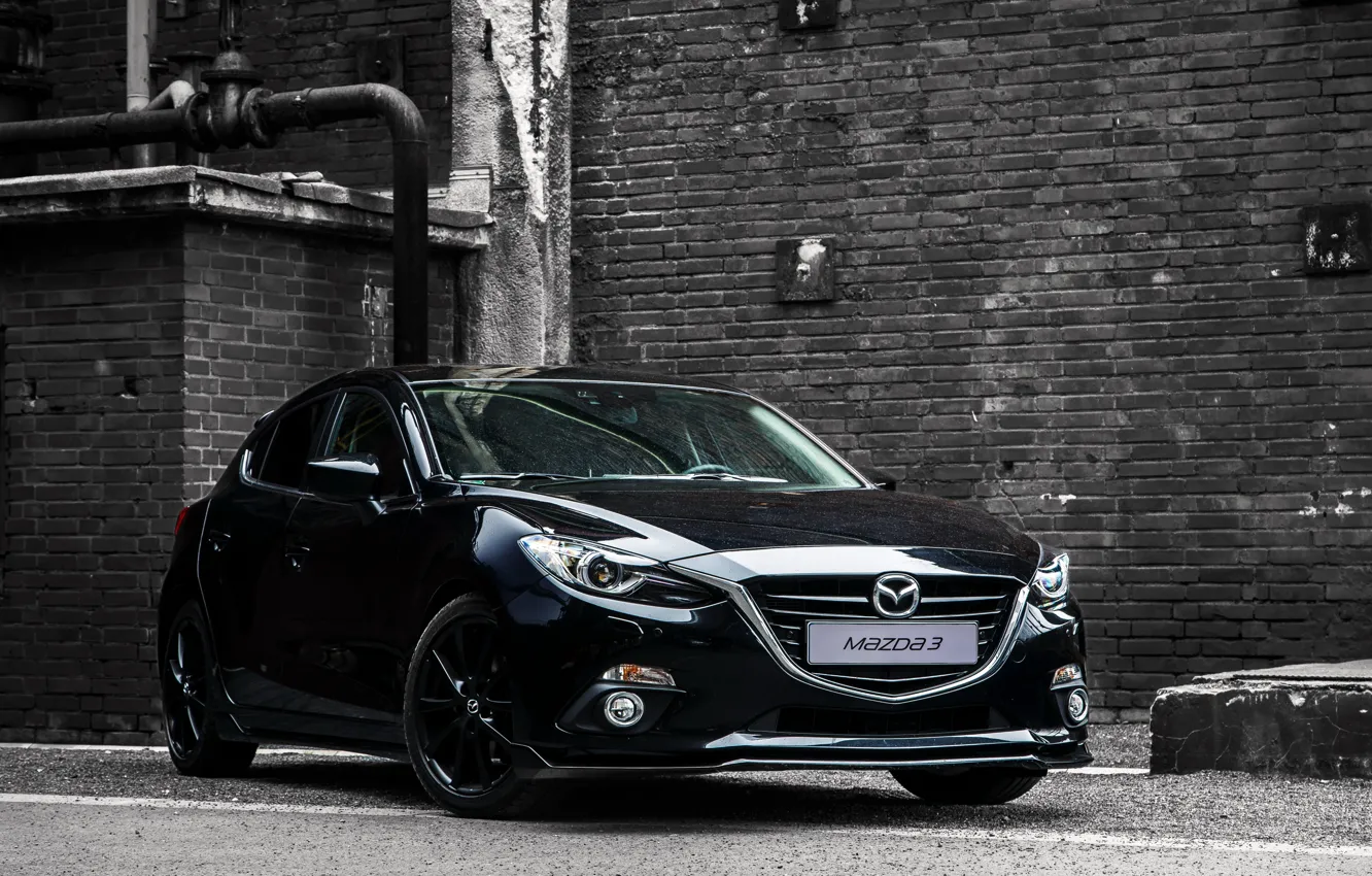 Фото обои Mazda 3, Black, мазда, Sedan, 2015