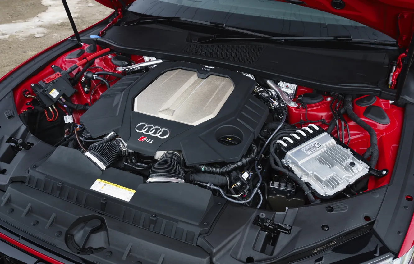 Фото обои Audi, двигатель, TFSI, RS 7, 2020, 600 л.с., UK version, V8 Twin-Turbo