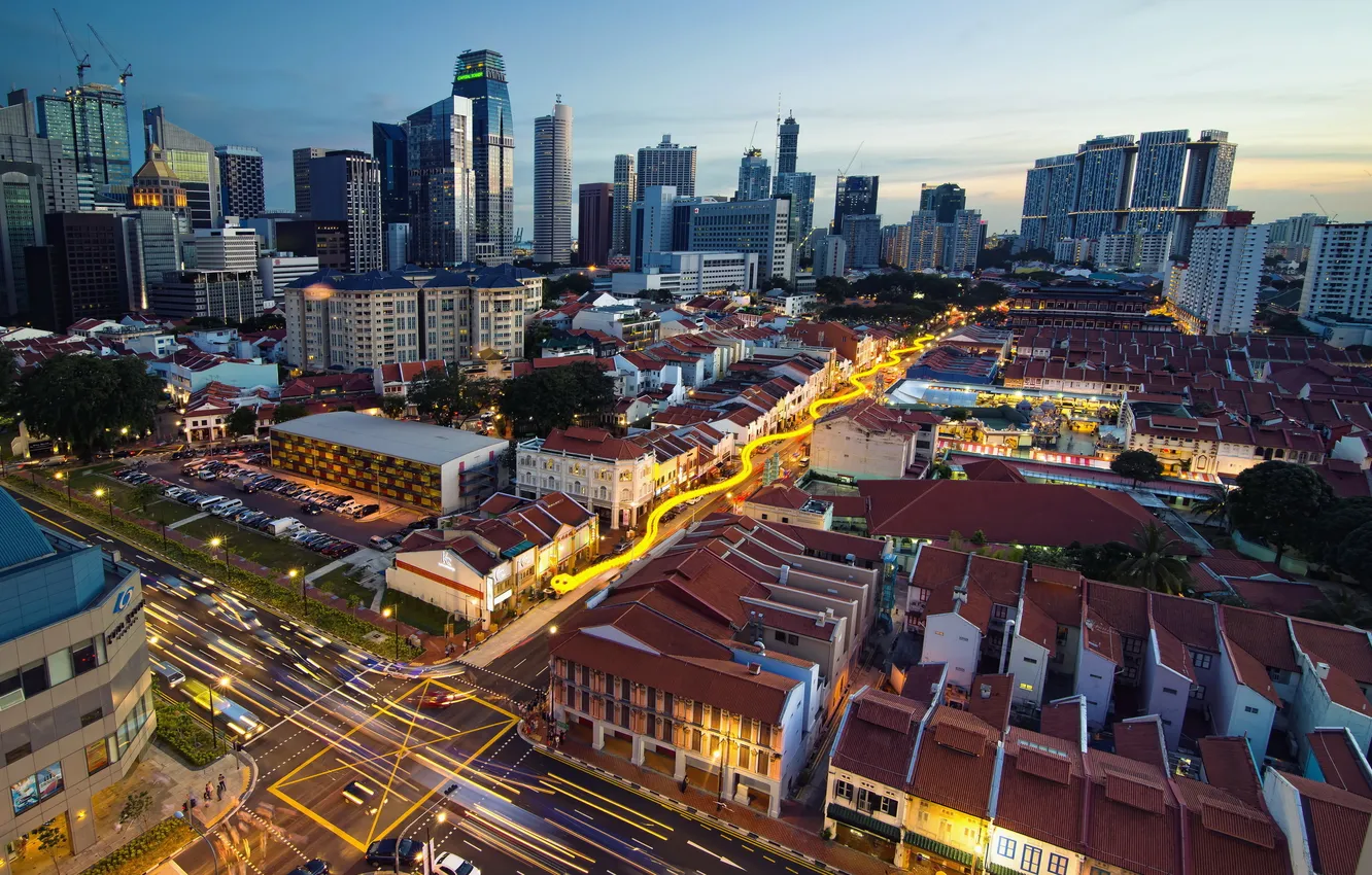 Фото обои город, Singapore, China Town