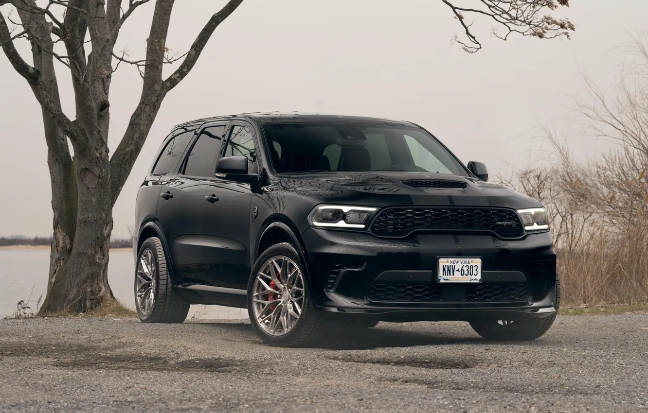 Фото обои Dodge, Black, Water, Dodge Durango, SRT, Durango, Lake, Dodge Durango SRT