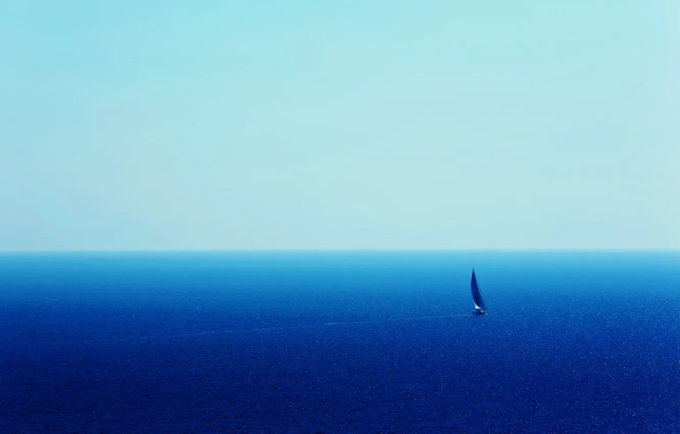 Фото обои путь, океан, парус, yacht, бескрайность, blue ocean