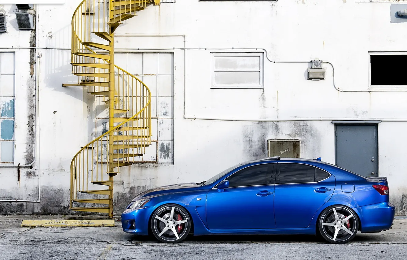 Фото обои синий, тюнинг, Lexus, лестница, Forged