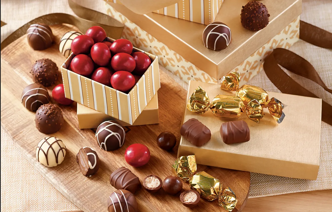 Фото обои шоколад, конфеты, box, chocolate, gift, candy
