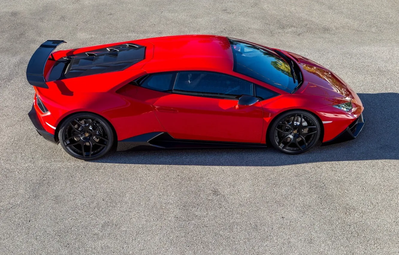 Фото обои Lamborghini, Ламборджини, суперкар, вид сбоку, вид сверху, Novitec, Lamborghini Huracan