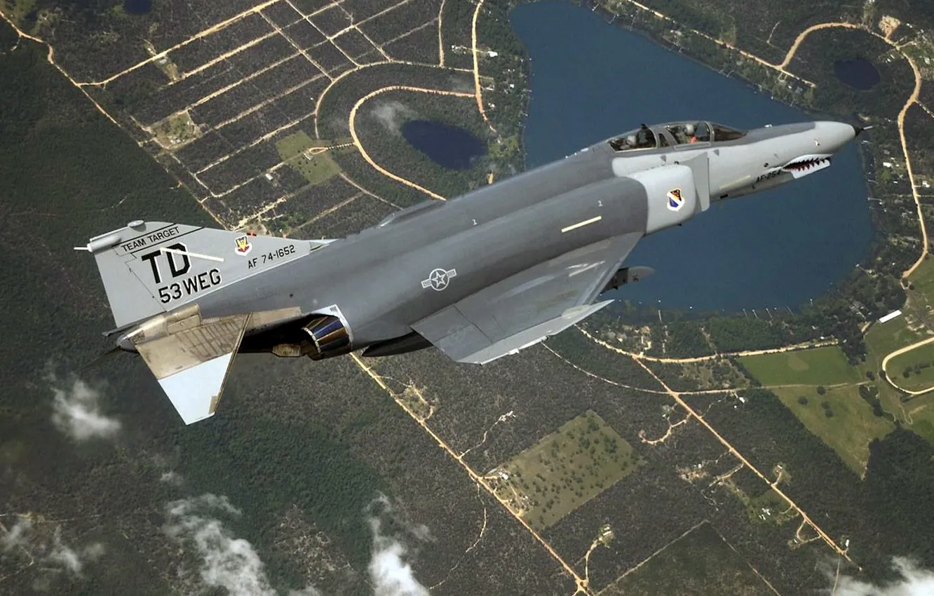 Фото обои F-4, ВВС США, истребитель-бомбардировщик, Phantom II, Douglas, McDonnell, истребитель-перехватчик, самолёт наземной поддержки третьего поколения
