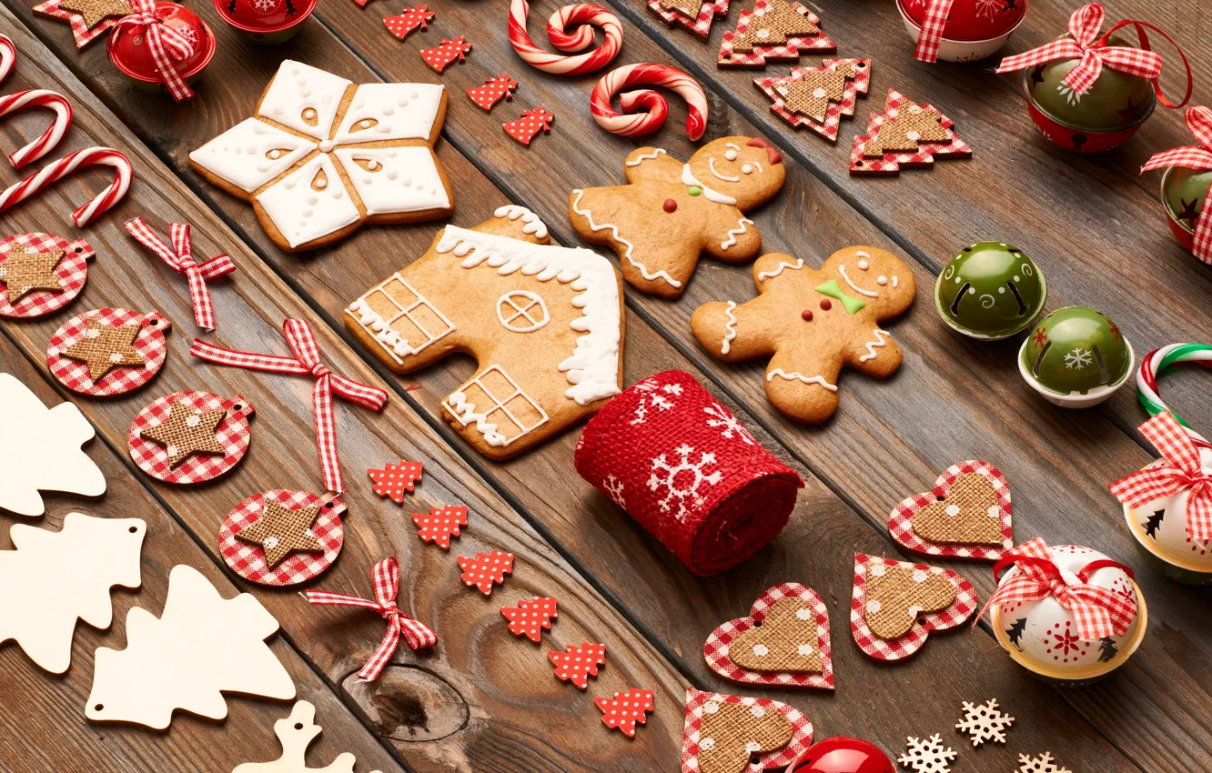 Фото обои merry christmas, cookies, decoration, gingerbread