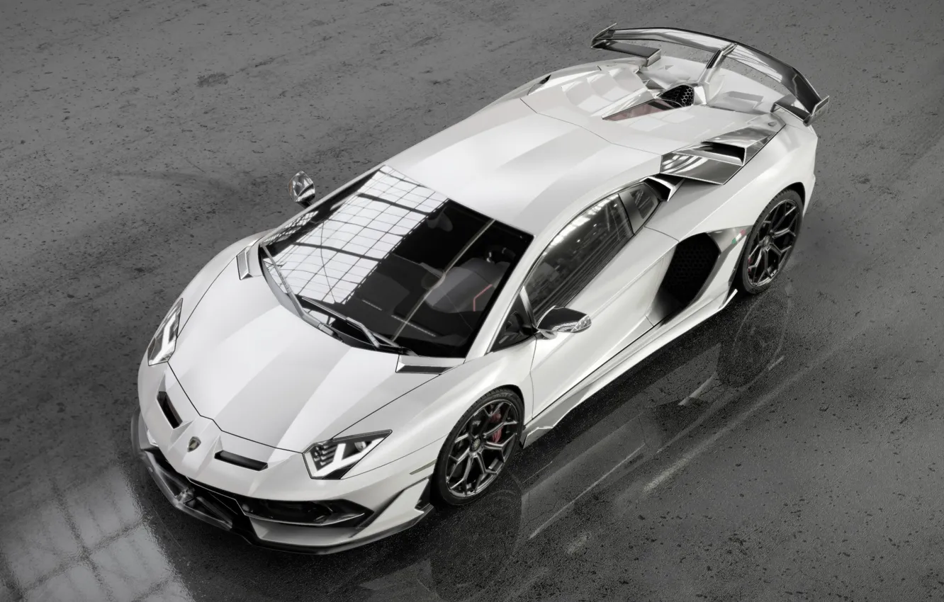 Фото обои Авто, Lamborghini, Белый, Машина, Car, Art, Render, Design
