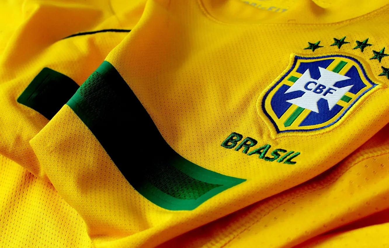 Фото обои Футболка, Бразилия, желтый цвет, Brasil