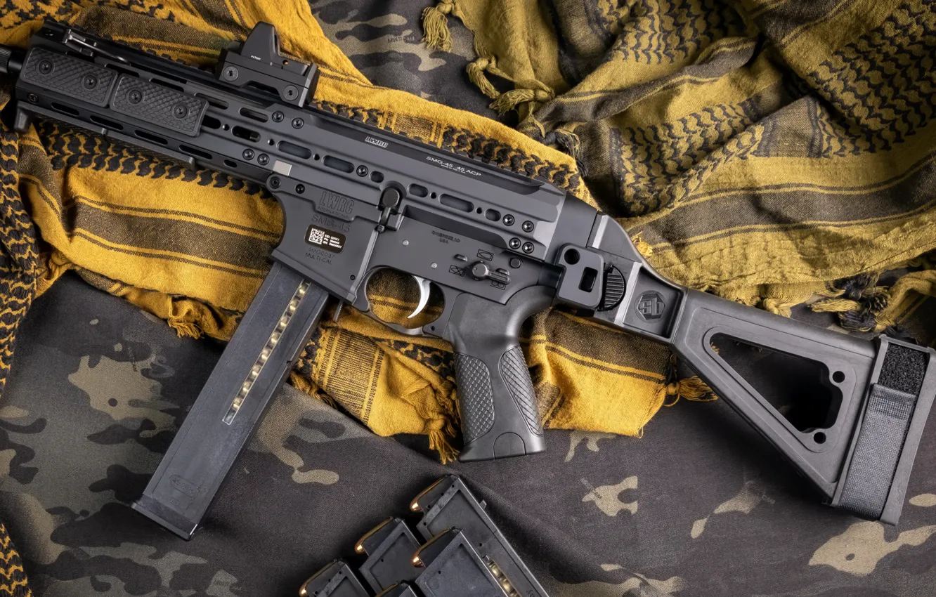 Фото обои оружие, weapon, sub machine gun, пистолет пулемёт, smg, SMG-45, LWRCI SMG-45, LWRCI
