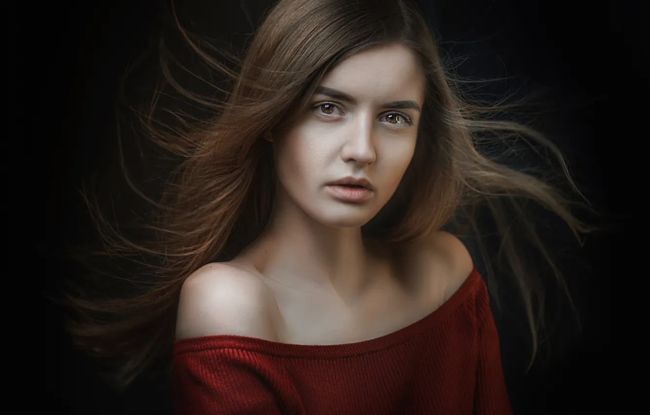 Фото обои портрет, кареглазая, Alexander Drobkov-Light, Изящная Ирина