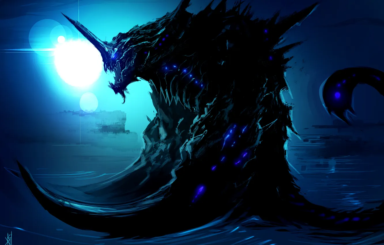 Фото обои монстр, art, рог, Кайдзю, Kaiju, by TheRisingSoul