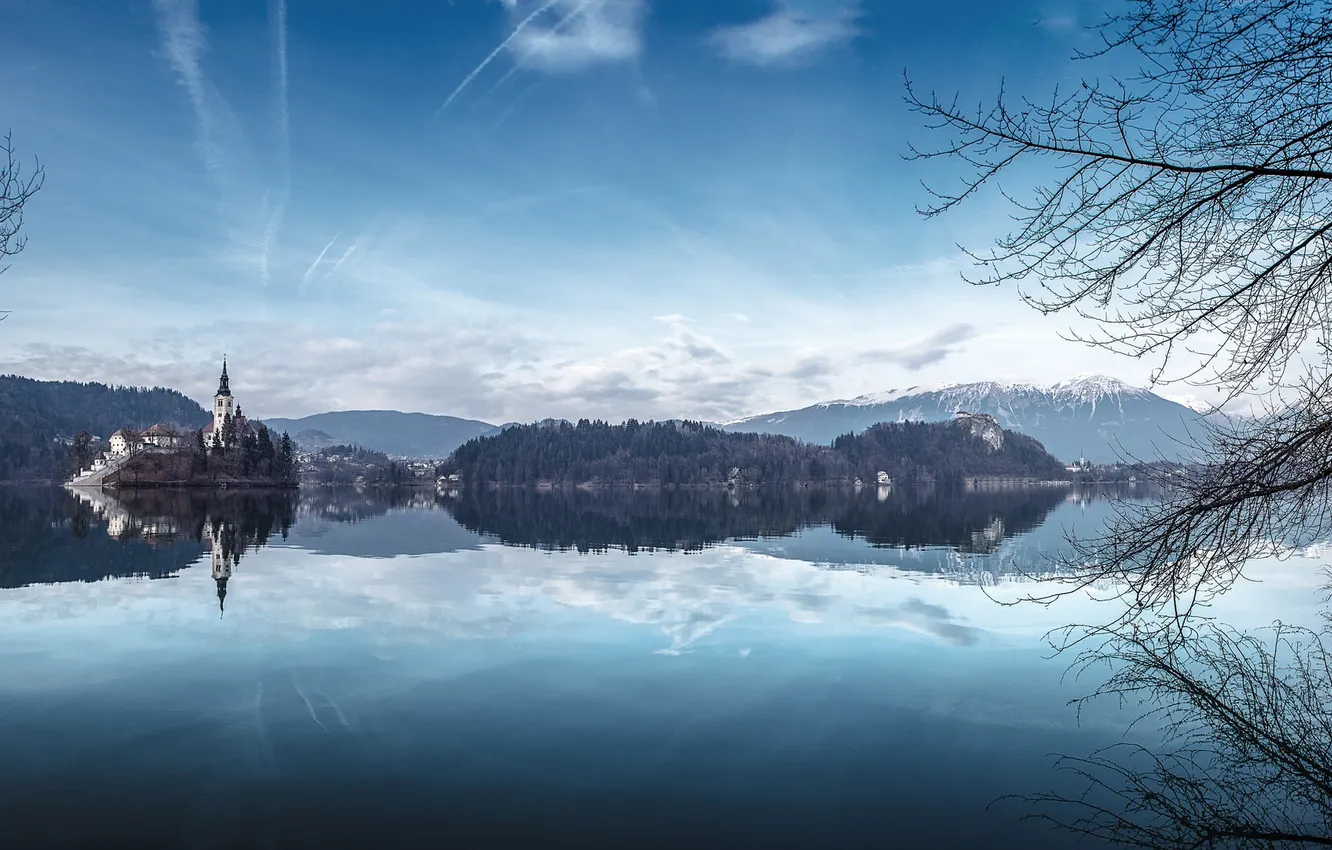 Фото обои Lake Bled, Slovenia, Panorama