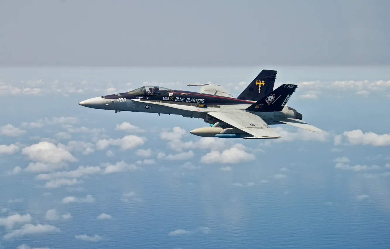 Фото обои небо, полет, истребитель, FA-18C Hornet